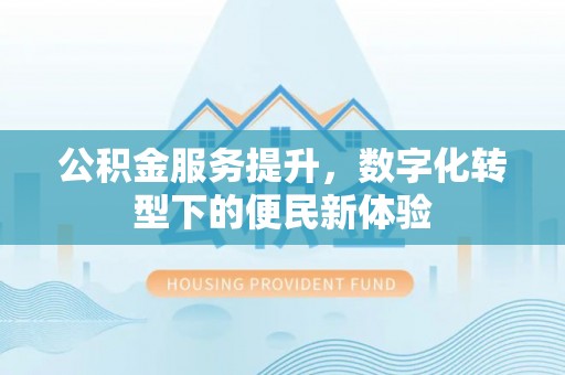 农安公积金服务提升，数字化转型下的便民新体验