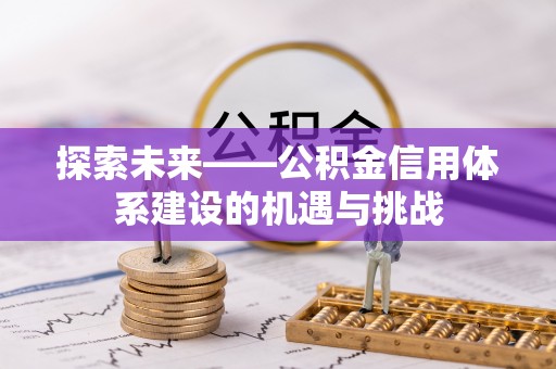 农安探索未来——公积金信用体系建设的机遇与挑战