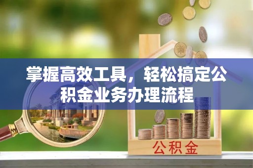 农安掌握高效工具，轻松搞定公积金业务办理流程