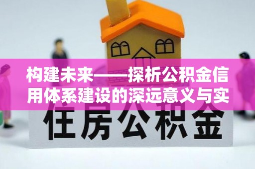 农安构建未来——探析公积金信用体系建设的深远意义与实践路径